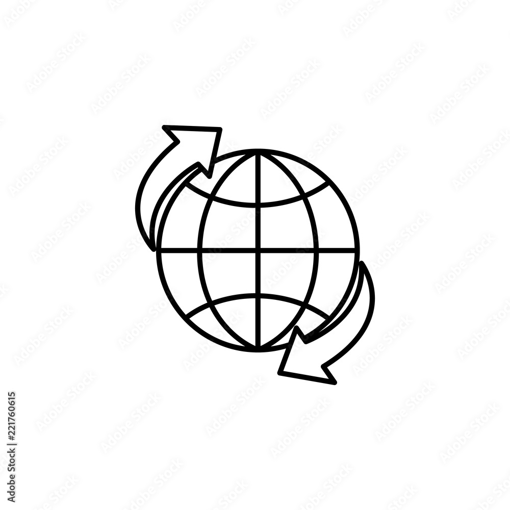Poster world transport icon. element of global logistics icon for mobile concept and web apps. thin line wo