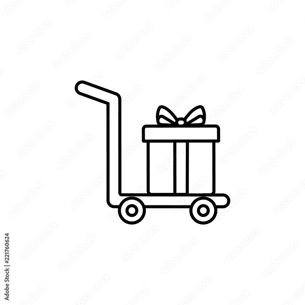 Poster Send gift icon. Element of global logistics icon for mobile concept and web apps. Thin line Send gift icon can be used for web and mobile