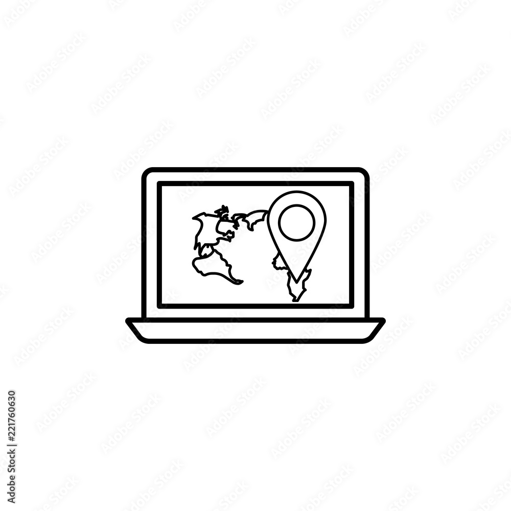 Poster online transport icon. element of global logistics icon for mobile concept and web apps. thin line o