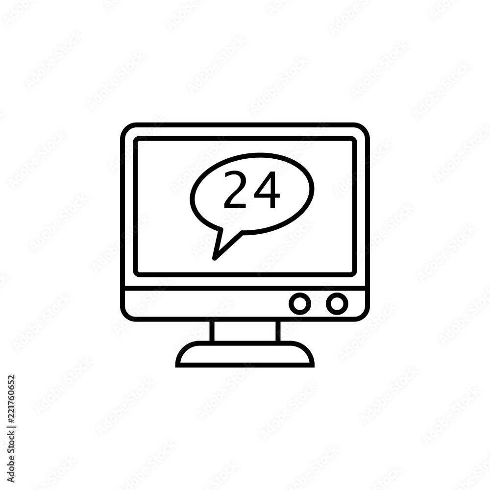 Aufkleber 24 hours icon. element of global logistics icon for mobile concept and web apps. thin line 24 hours 