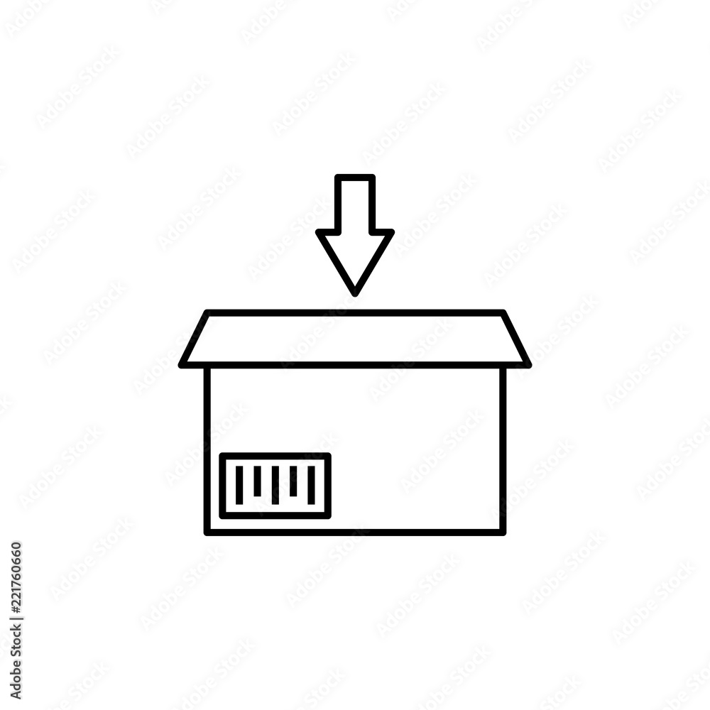 Poster package icon. element of global logistics icon for mobile concept and web apps. thin line package ic