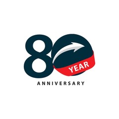 80 Year Anniversary Vector Template Design Illustration