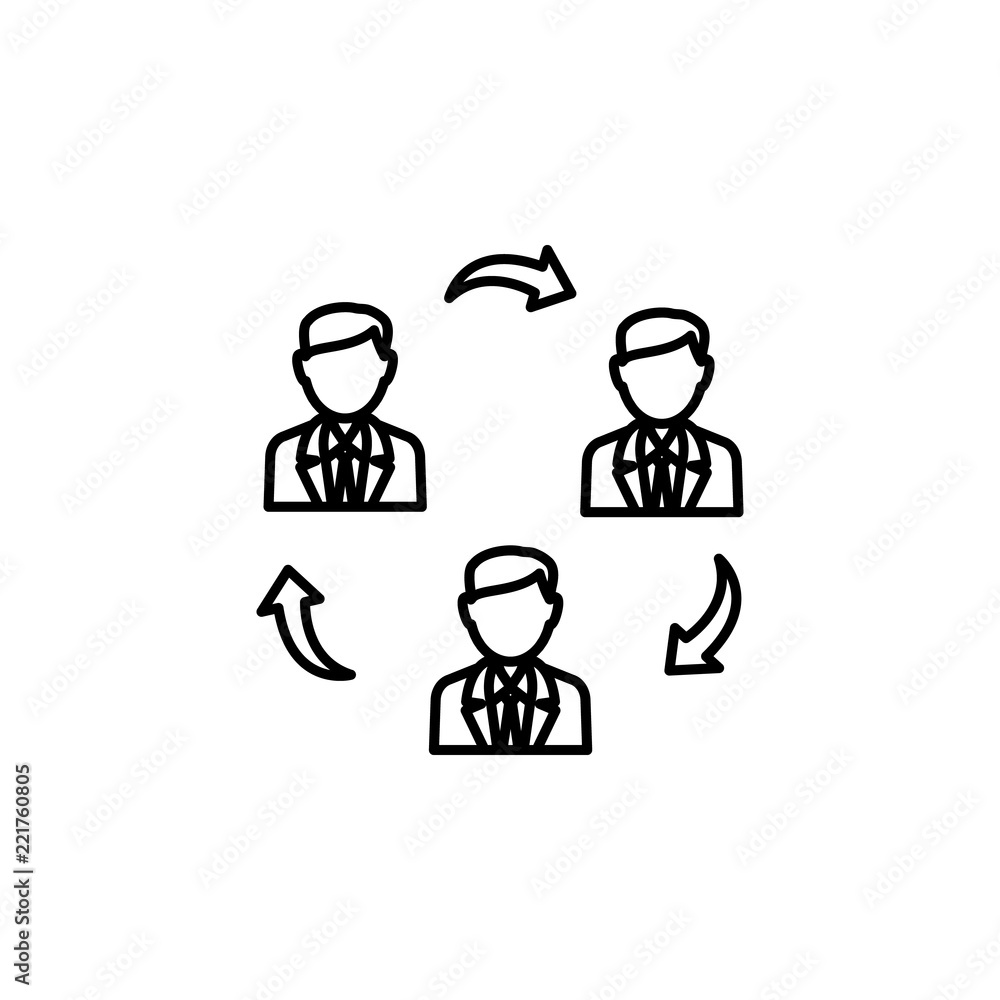 Poster teamwork icon. element of global logistics icon for mobile concept and web apps. thin line teamwork 