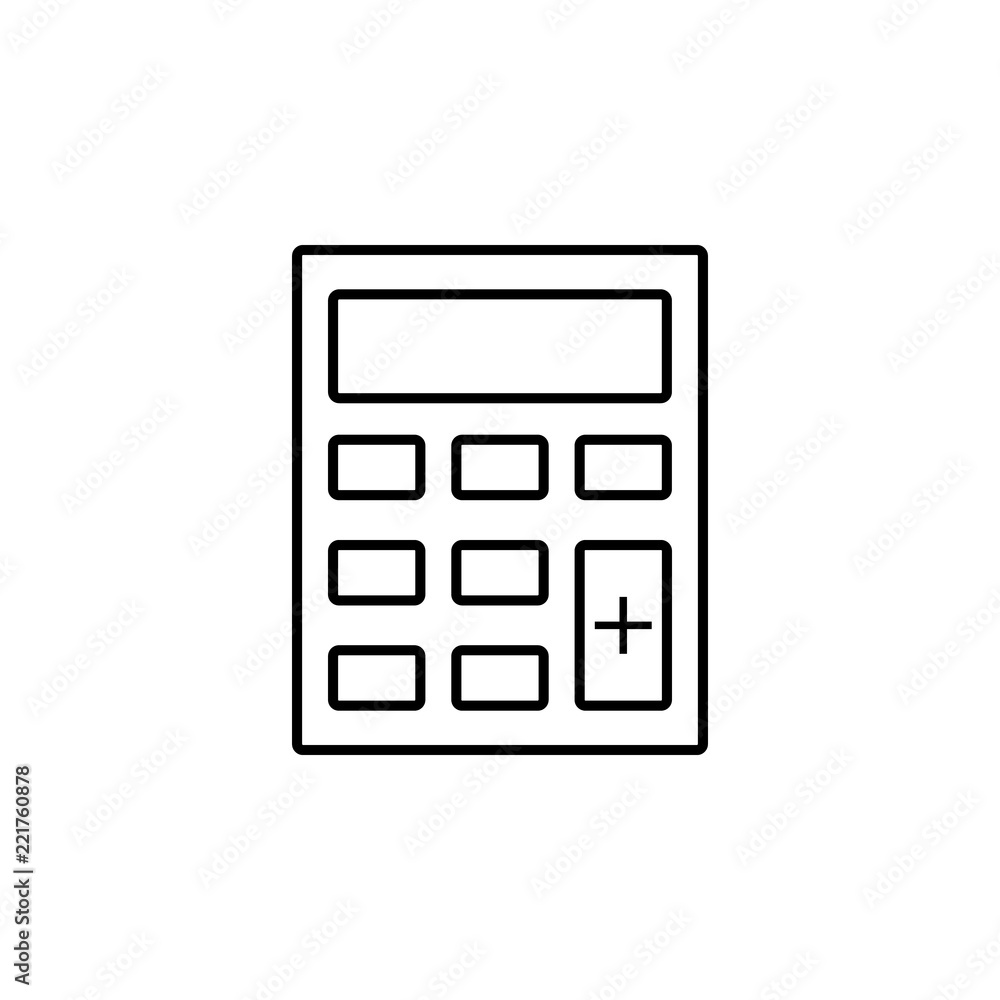 Poster calculator icon. element of global logistics icon for mobile concept and web apps. thin line calcula