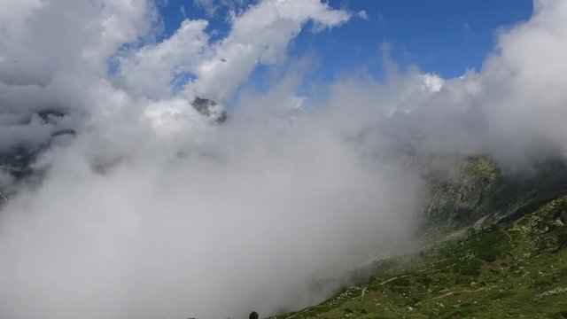 Untitled ProjectTime lapse view the great Aletsch Glacier, route Aletsch Panoramaweg in national park Switzerland, Europe. Summer landscape, sunshine weather, blue sky and sunny day