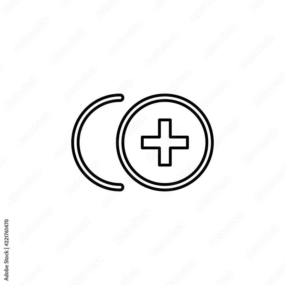 Poster plus sign icon. element of image sign for mobile concept and web apps illustration. thin line icon f