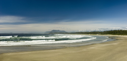 Sunny day at Wickaninnish Beach, Vancouver Island, British Columbia, Canada.
