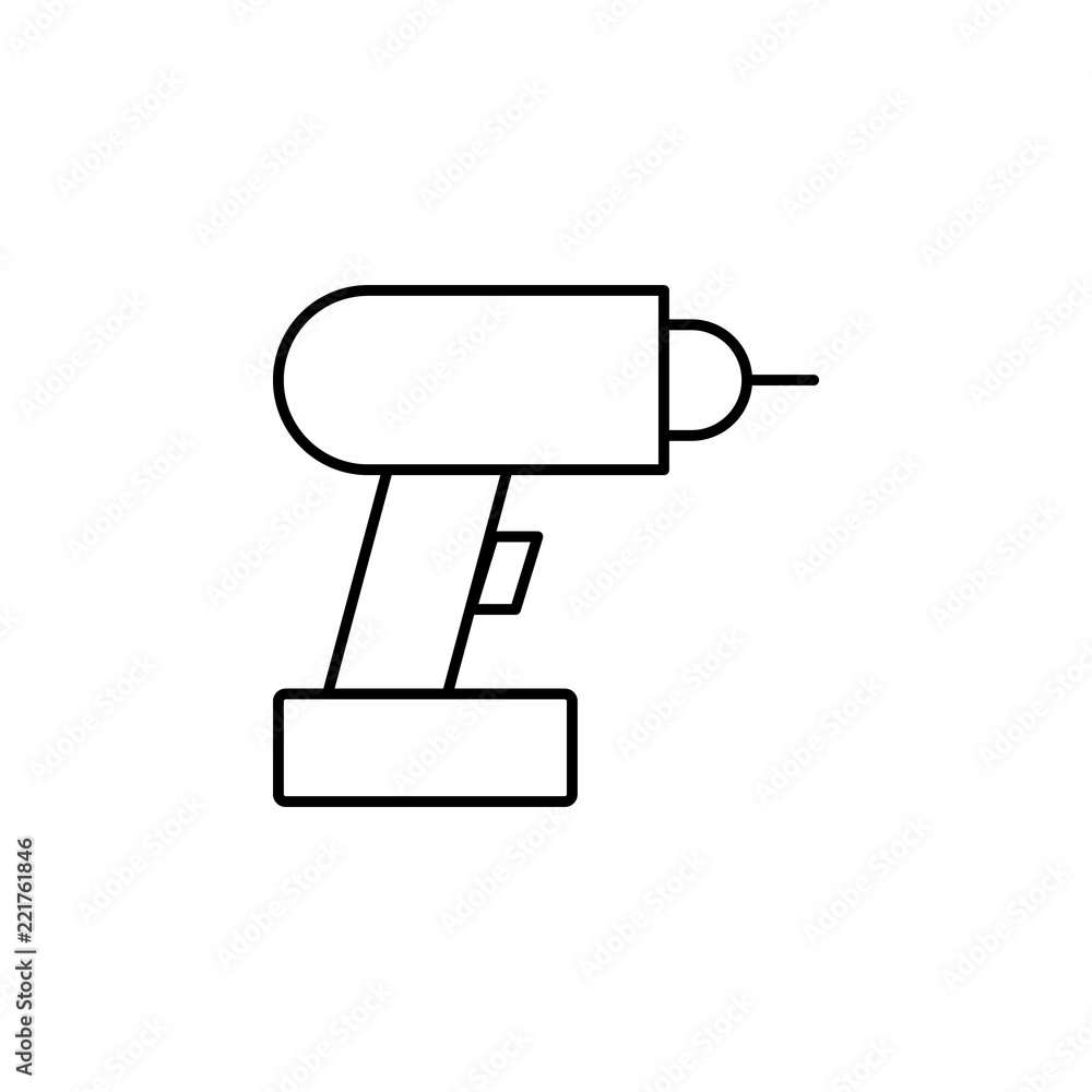 Poster drill. element of construction icon for mobile concept and web apps. thin line drill can be used for