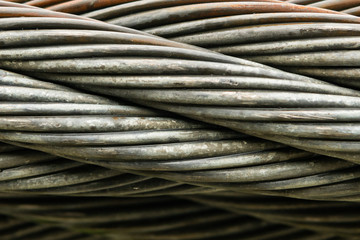 Close up of Thick Braided Wire Cable