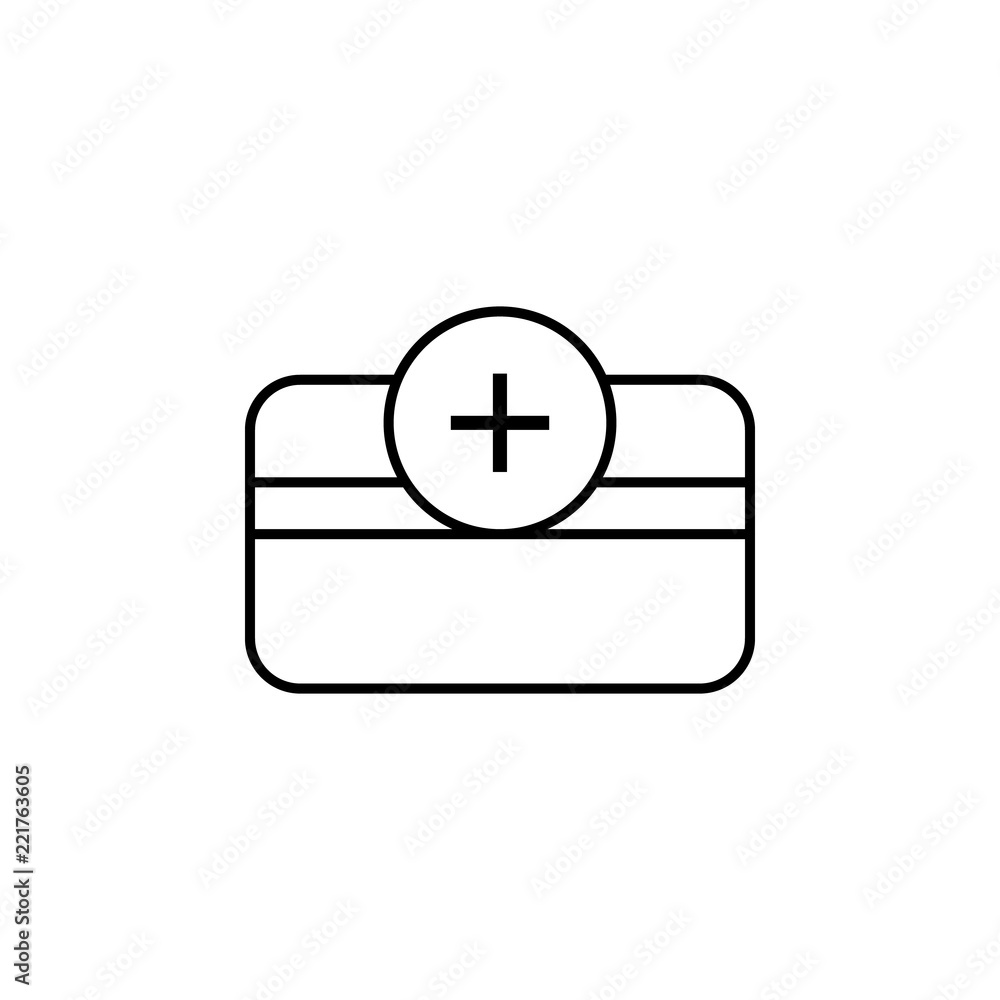 Poster add bank card icon. element of commerce icon for mobile concept and web apps. thin line add bank car