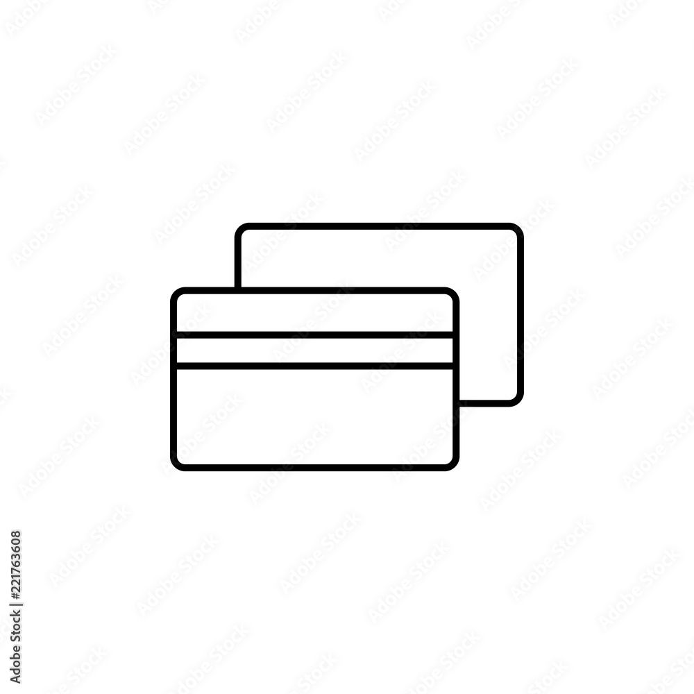 Poster overdue bank card icon. element of commerce icon for mobile concept and web apps. thin line overdue 