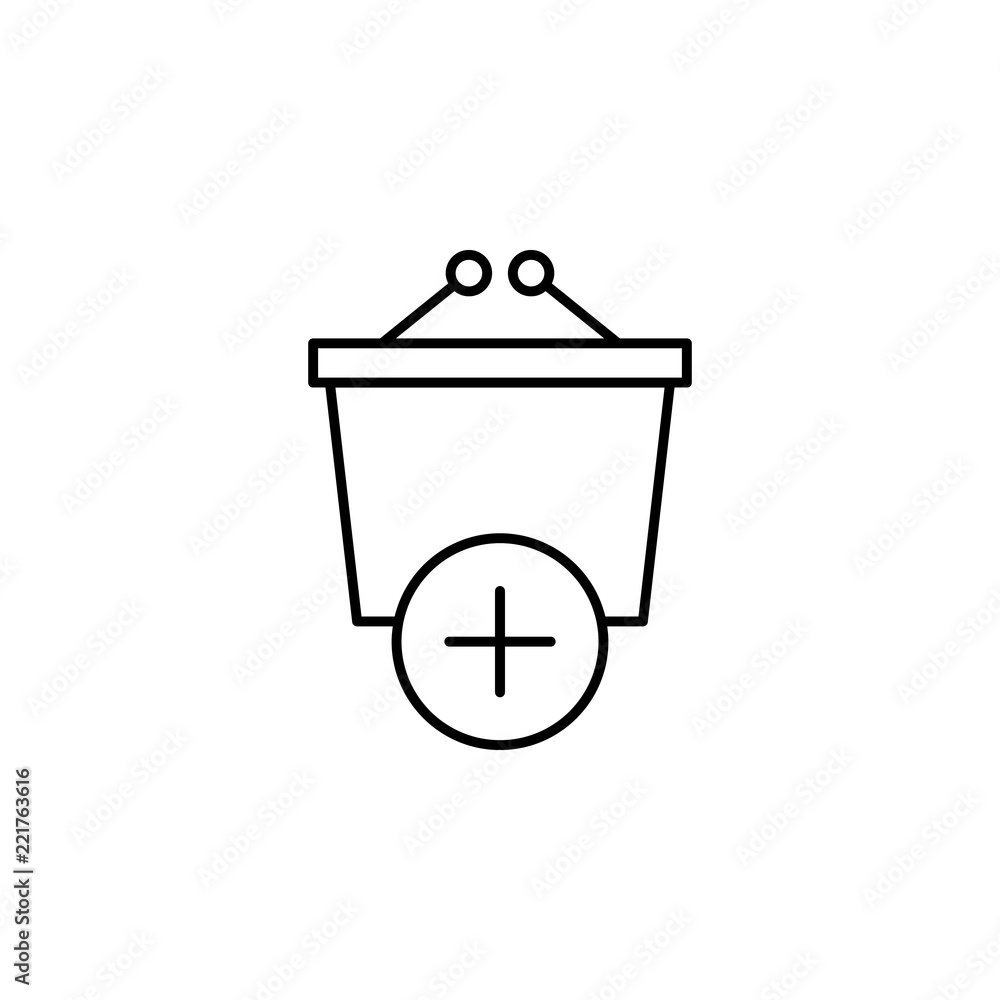 Poster add to cart icon. element of commerce icon for mobile concept and web apps. thin line add to cart ic