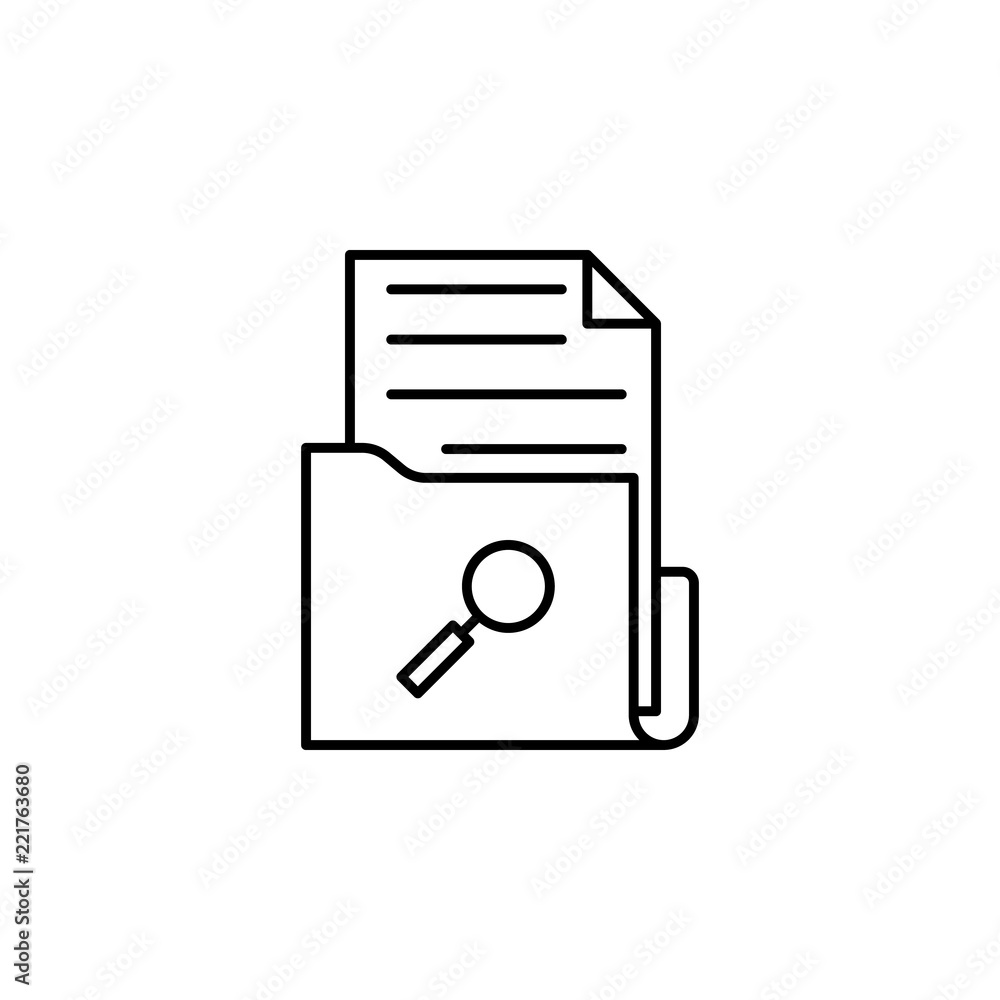 Poster folder with documents search icon. element of data security icon for mobile concept and web apps. th