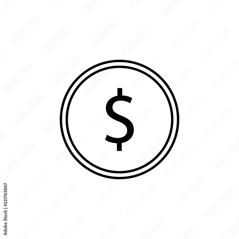 Poster dollar symbol icon. element of electronic commerce icon for mobile concept and web apps. thin line d