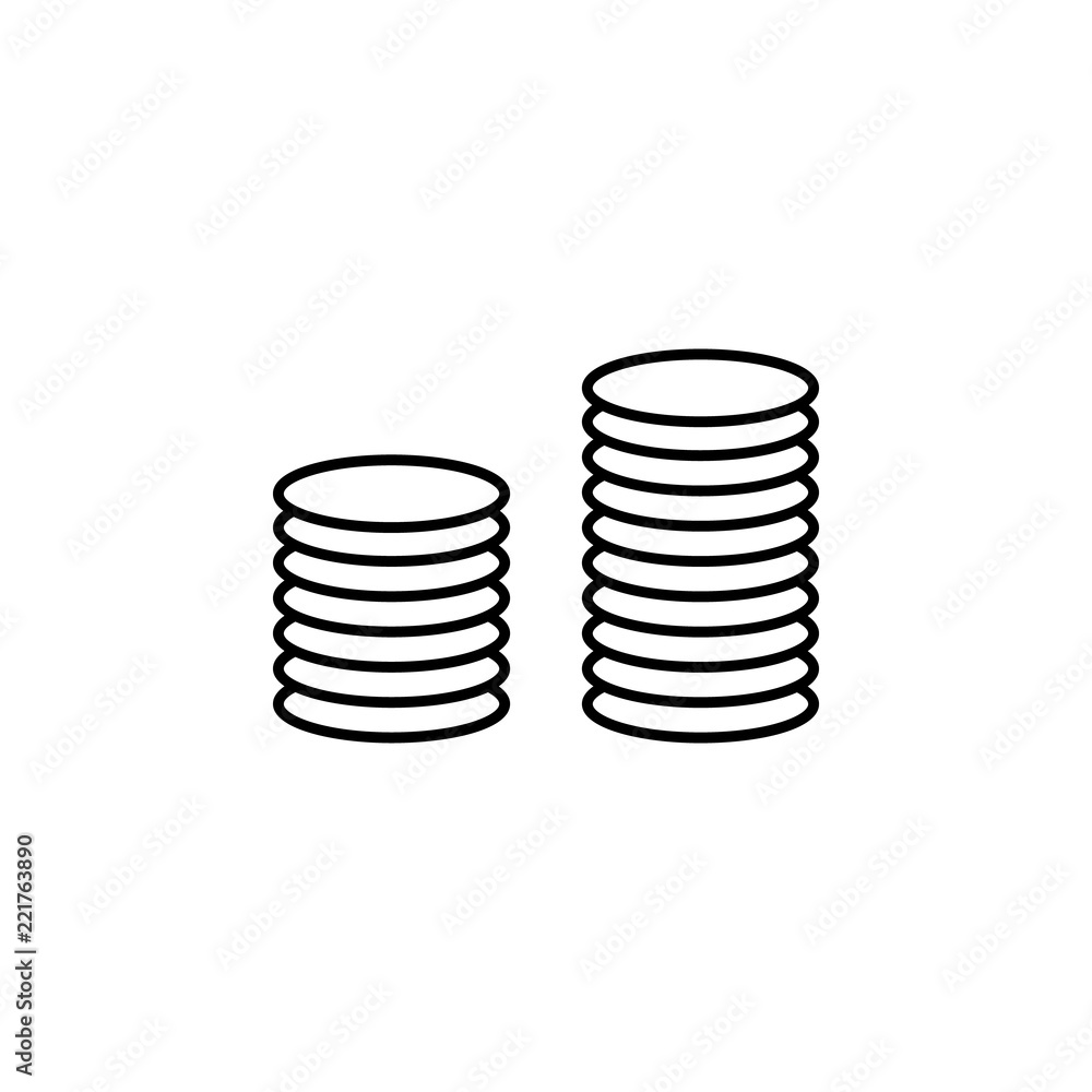 Aufkleber coins currency icon. element of electronic commerce icon for mobile concept and web apps. thin line 