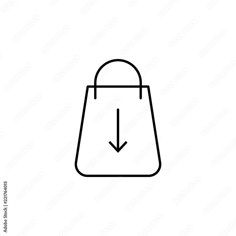 Poster down arrow icon. element of electronic commerce icon for mobile concept and web apps. thin line down