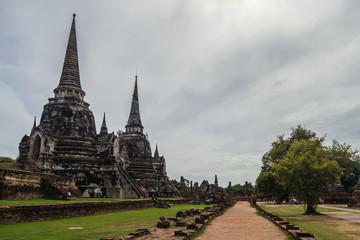 Obraz premium Wat Phra Si Sanphet , Ayutthaya Thailand - ancient city and historical place