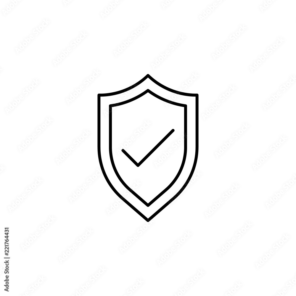 Poster check shield icon. element of logistics icon for mobile concept and web apps. thin line check shield
