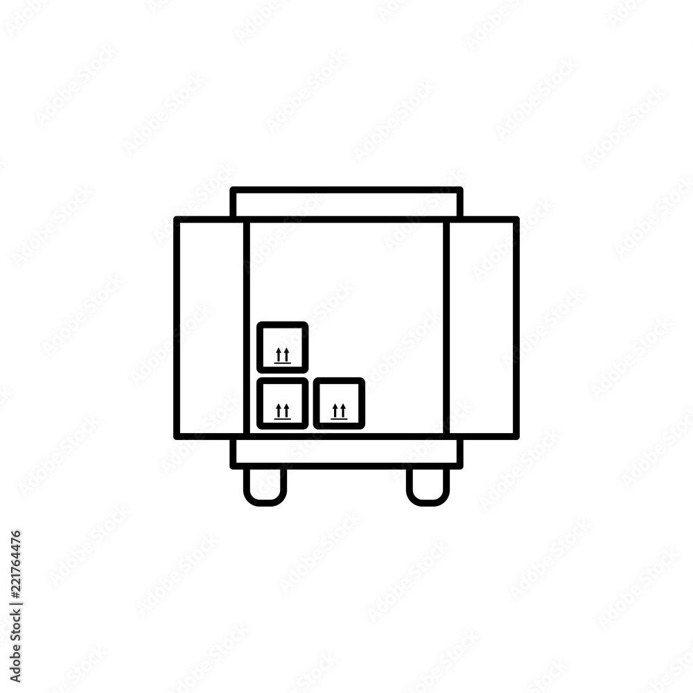 Poster unload goods car icon. element of logistics icon for mobile concept and web apps. thin line unload g