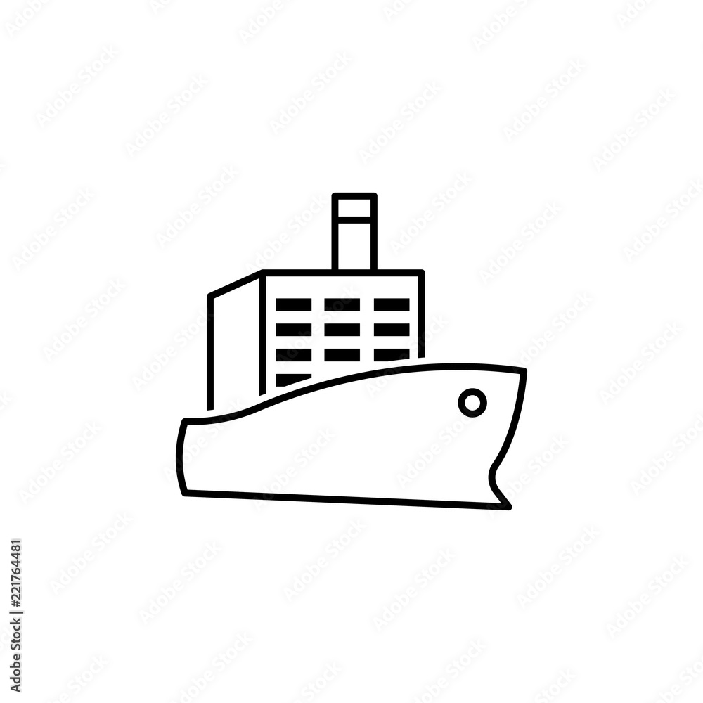Poster ship cargo icon. element of logistics icon for mobile concept and web apps. thin line ship cargo ico