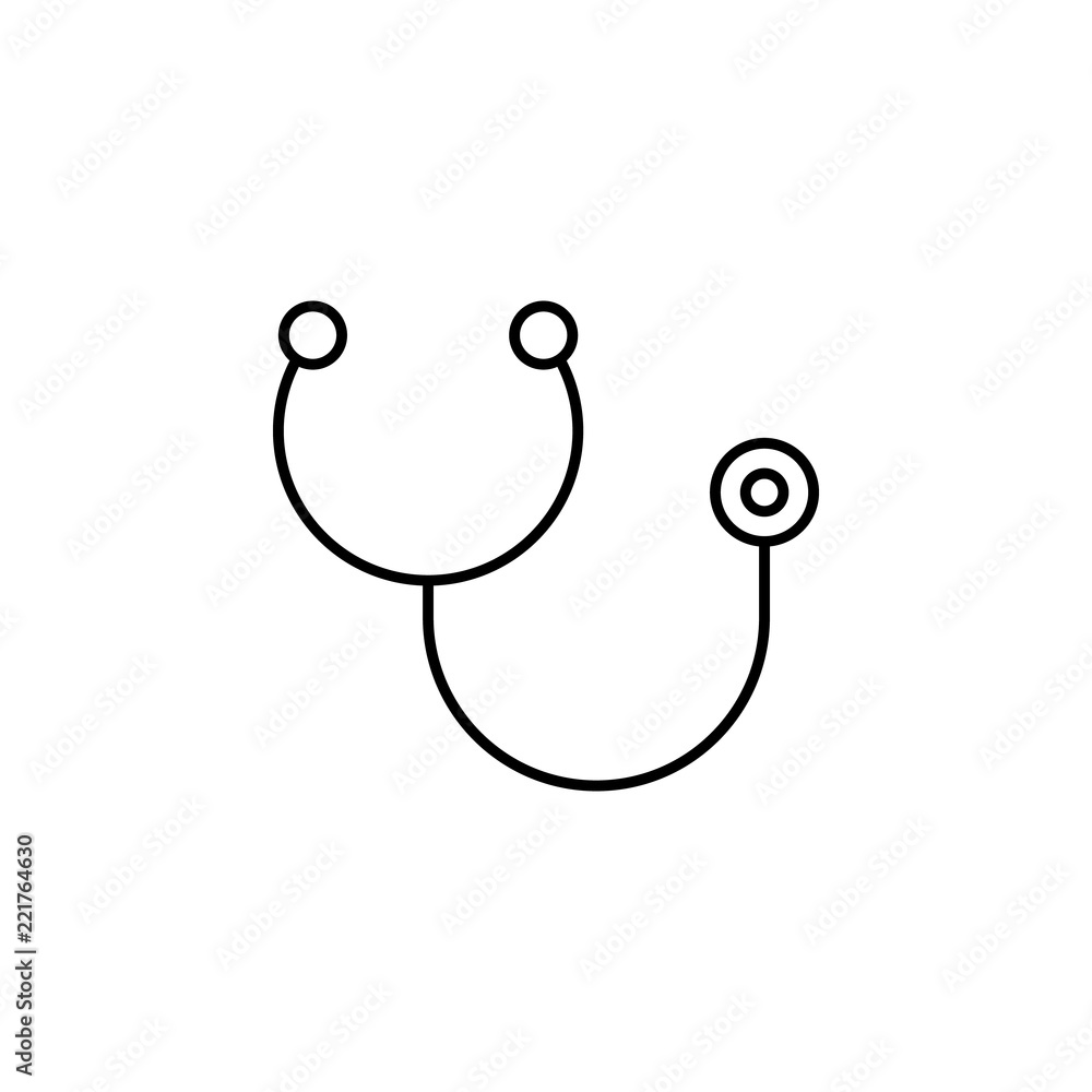 Poster stethoscope icon. element of medicine icon for mobile concept and web apps. thin line stethoscope ic