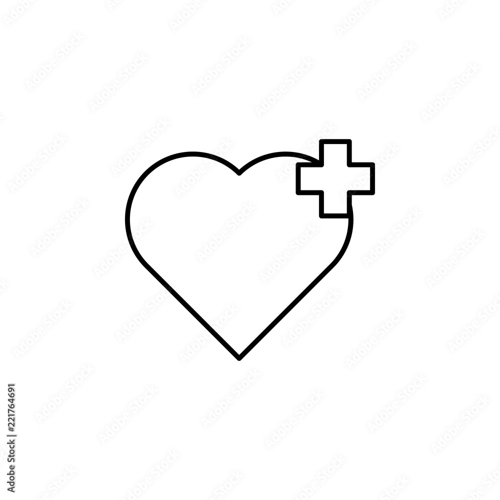 Poster heart icon. element of medicine icon for mobile concept and web apps. thin line heart icon can be us