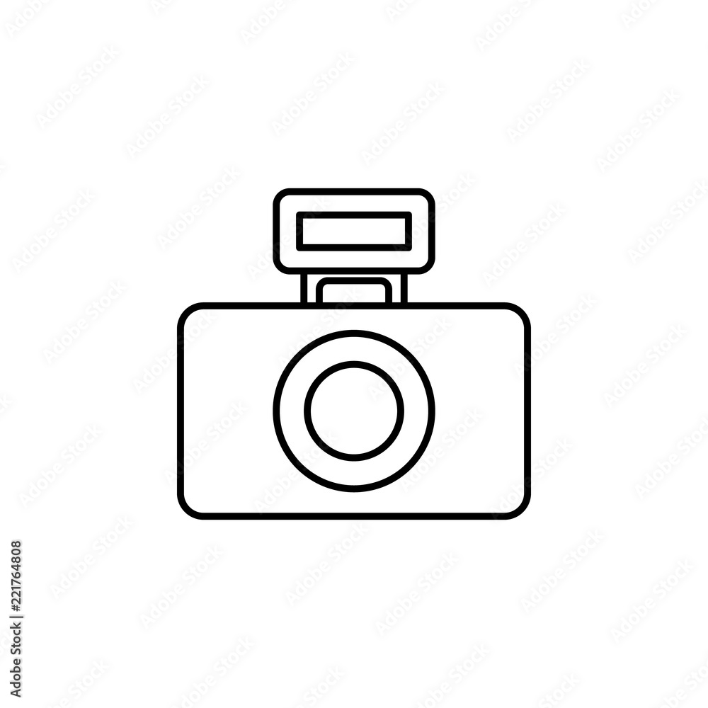Poster camera flash. element of photography icon for mobile concept and web apps. thin line camera flash ca