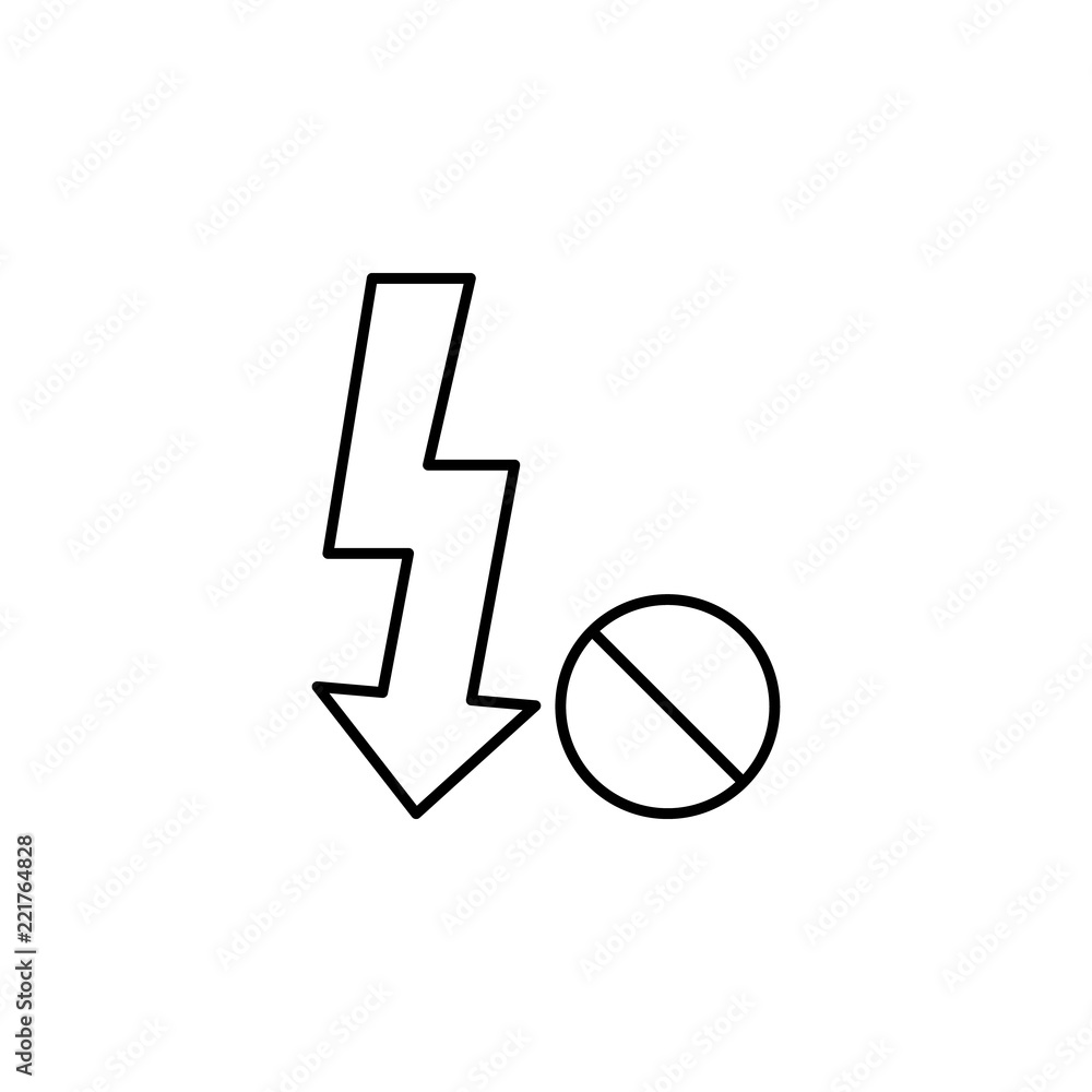 Poster no flash. element of photography icon for mobile concept and web apps. thin line no flash can be use