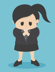 business woman  who regret show hand gesture, excuse me, in the form of Thailand,sorry