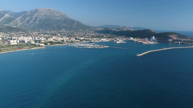 Aerial view of the city Bar and port