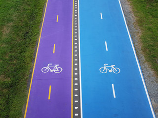 Two colors bike lane
