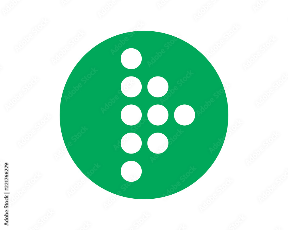 Canvas Prints green circle play icon sign symbol logo vector image direction arrow