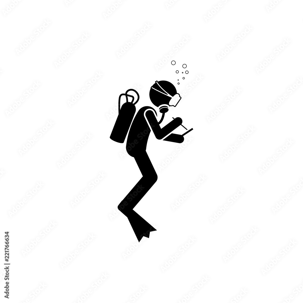 Poster diver analysis icon. element of diving icon for mobile concept and web apps. pictogram diver analysi