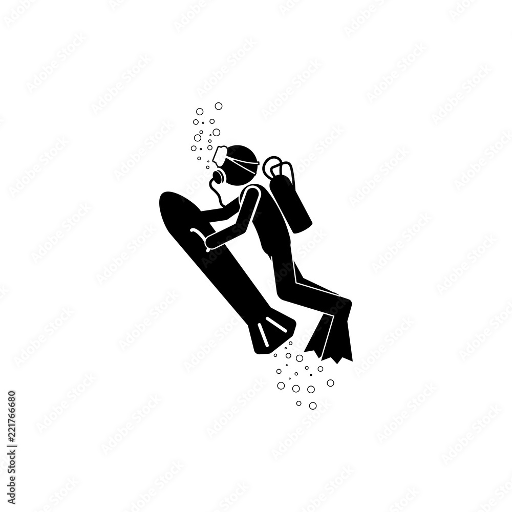 Poster diving suit icon. element of diving icon for mobile concept and web apps. pictogram diving suit icon