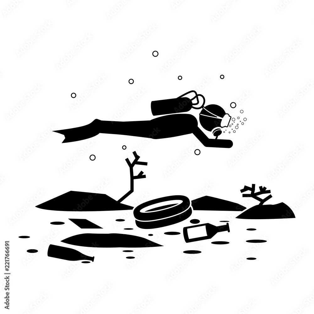 Poster dump in sea icon. element of diving icon for mobile concept and web apps. pictogram dump in sea icon