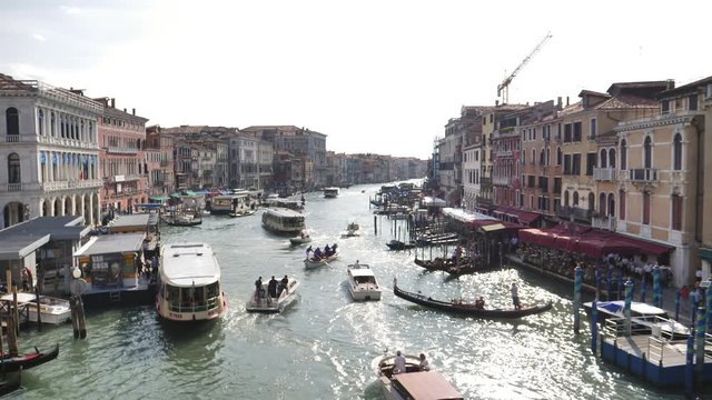 Venice, Italy, August 30th 2018, The Grand Canal in summer