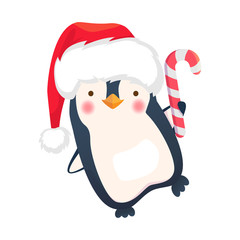 penguin with christmas candy