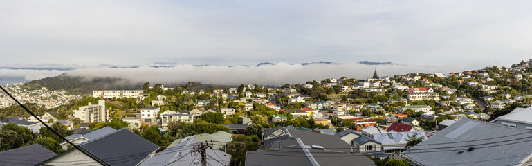 Wellington in a foggy day, New Zealand