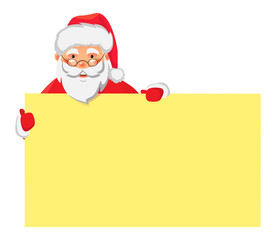 Naklejka premium Santa Claus holding banner