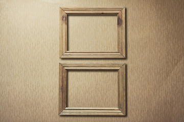 Fototapeta premium old photo frames on retro wallpaper