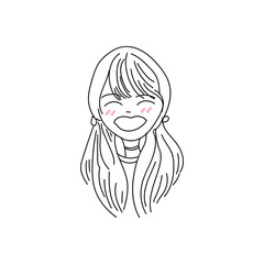 hand drawing cartoon character cute girl expression