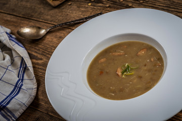 Lentil sop with sausage