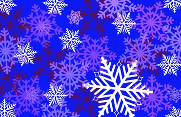 beautiful SNOWFLAKE multilayered background in blues