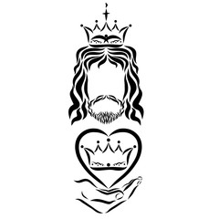 King Jesus bestows a heart with a crown