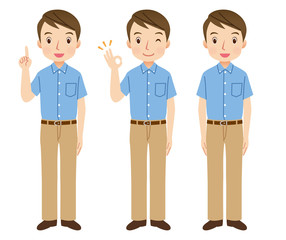 Naklejka premium 若い男性 表情 セット