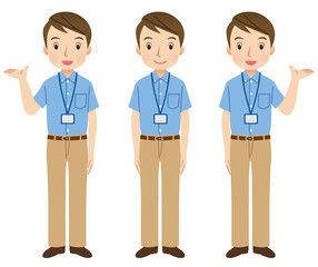 若い男性　スタッフ　表情　セット