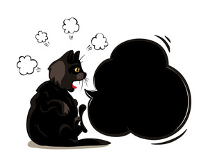 Black friday / Funny black cat surprised by discounts, vector illustration