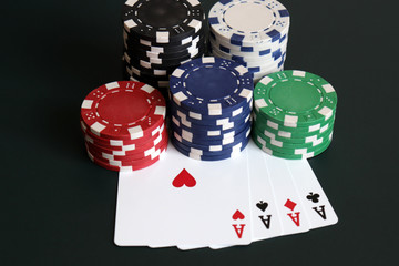 Casino chips and cards.