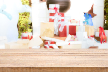 Merry Christmas and happy holidays concept. Lots of Gift boxes on white background.