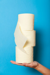 Soft toilet paper roll, diarrhea concept.